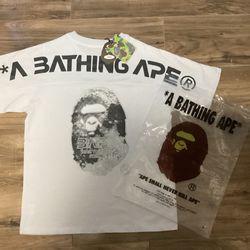 Bathing Ape White Tee Mens Size M (100% Cotton)