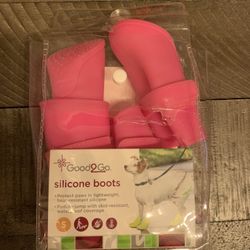 size S pink Good2Go Rain or Shine Yellow Silicone Dog Boots