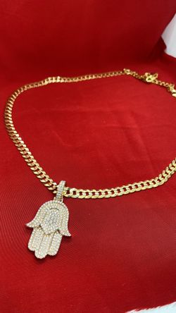 14k DIAMOND HAMSA HAND 