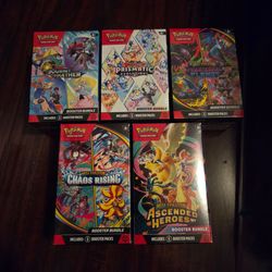 Pokemon Booster Bundles from Scarlet And Violet and Mega Evolutions