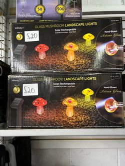 Glass mushroom landscape lights