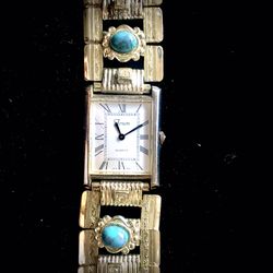 Ladies Silver plate “Turquoise” Southwest Watch by Forem