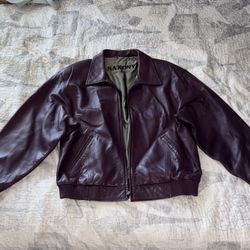 Saxony Vintage Leather Jacket Purple XL
