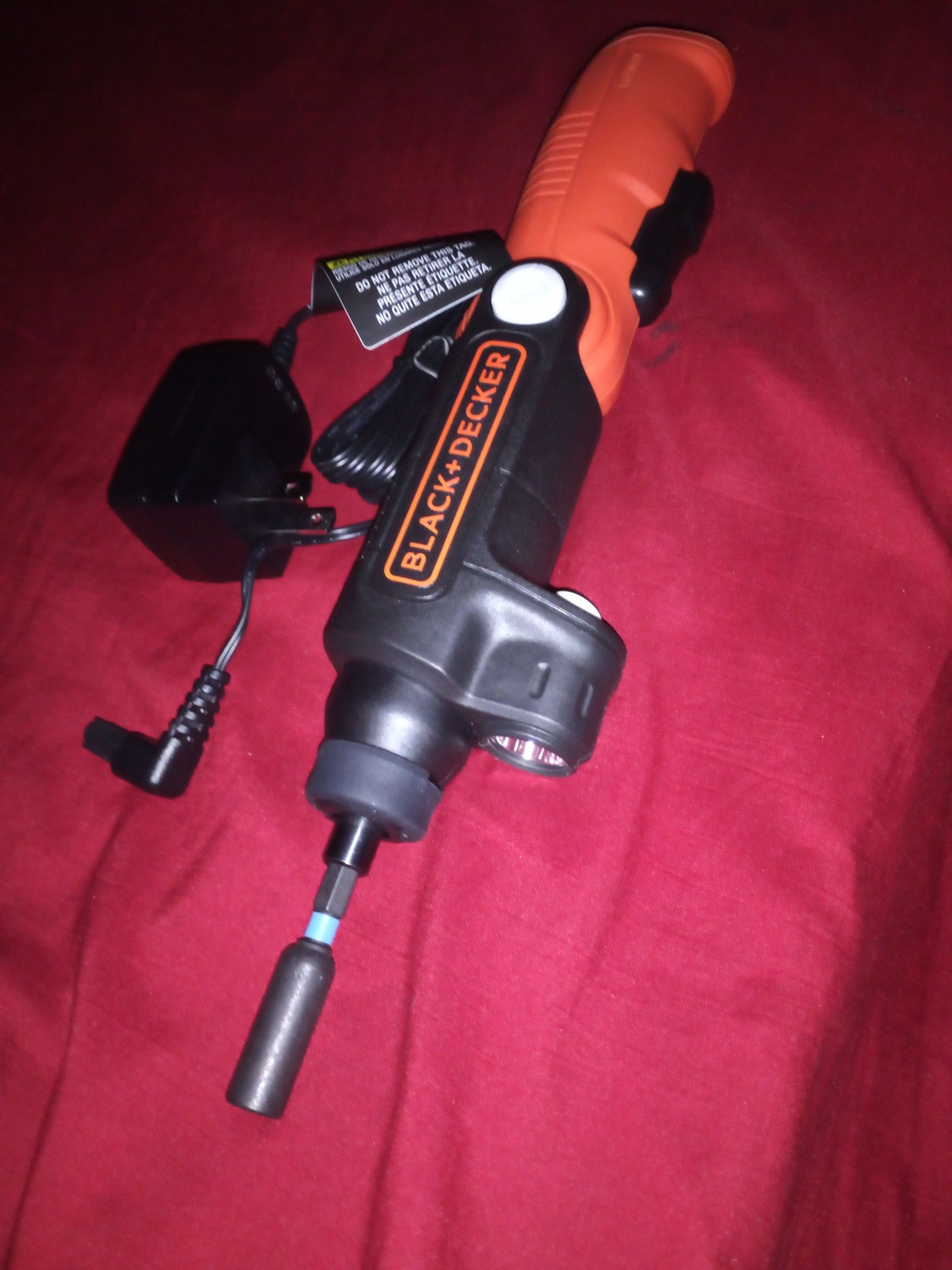 Black and decker drill with rotating handle and spotlight new