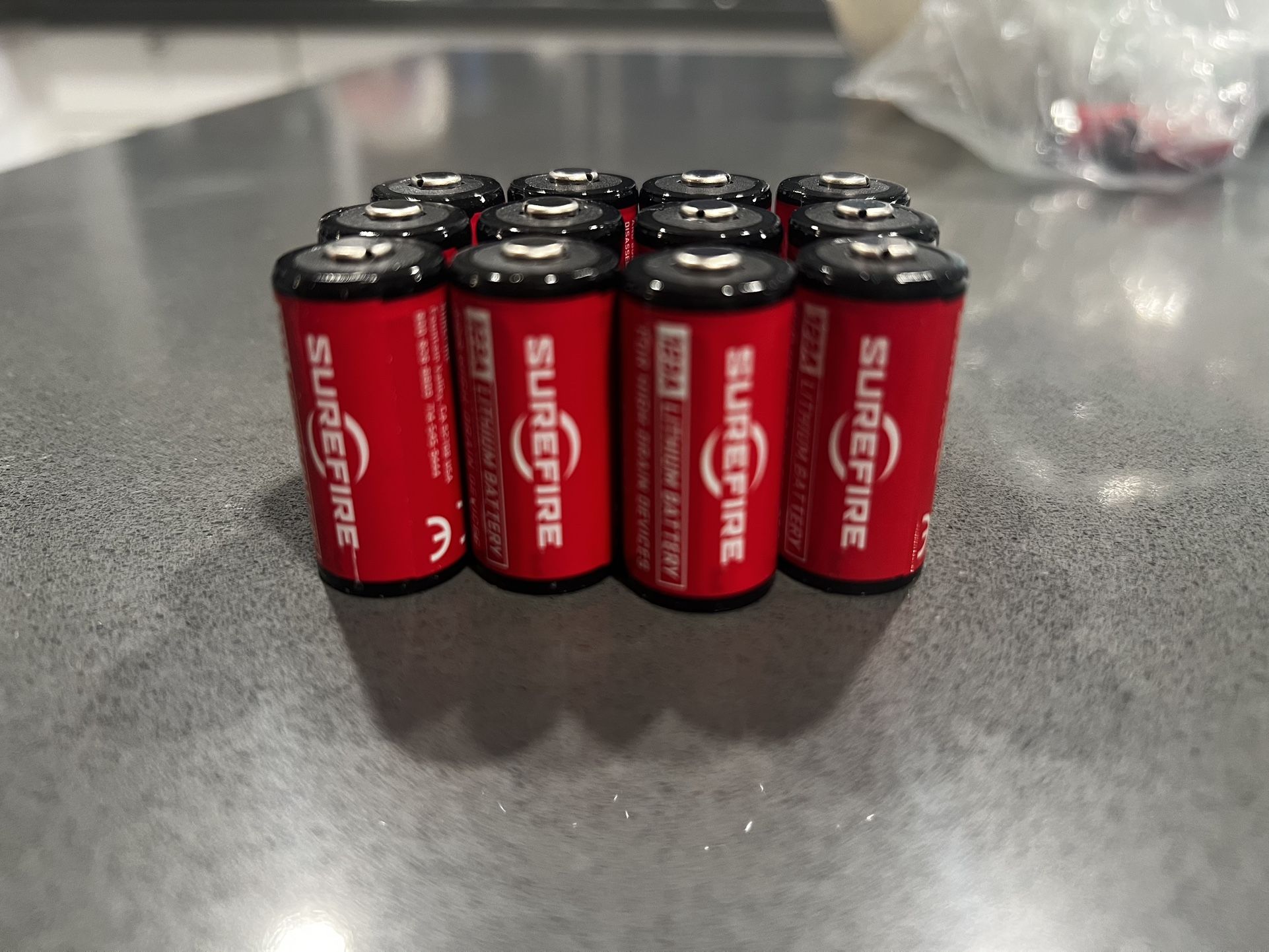 EdisonBright 12 Pack SureFire CR123A Lithium Batteries (Made in USA) SF123A