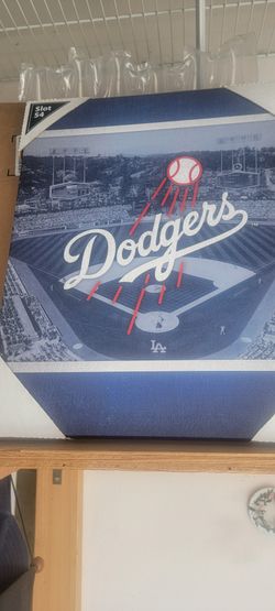 Slot 54 15×19 Dodger Stadium On Canvas With The Red Ball. 1961