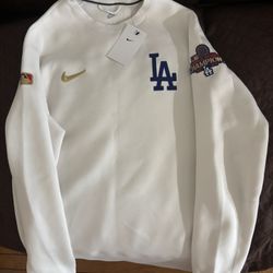 Los Angeles Dodgers Nike 2025 Gold Collection Tech Fleece Pullover Sweatshirt - White