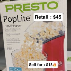 Presto PopLite Hot Air Popcorn Maker – Only $18 🔥