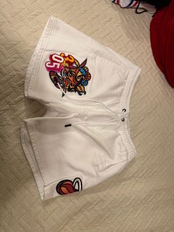 Pro Standard Miami Heat NBA 305 White Fleece Shorts Remix Sz XXL Embroidered