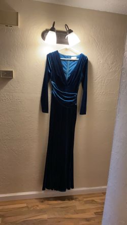 Royal Blue velvet gown dress