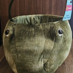 EASTER DAN DEE GREEN  DINO PLUSH  CANDY BASKET WITH TAGS