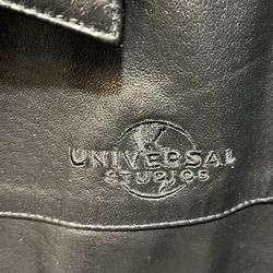 Genuine Black Universal Studios Leather Jacket, Excellent Condition