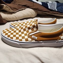 Vans Checker Slip On Gold Size 11