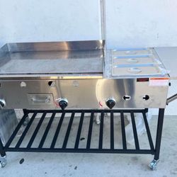 Plancha De 36” Con 3 Charolas I Con Mangera I Mesa Alado