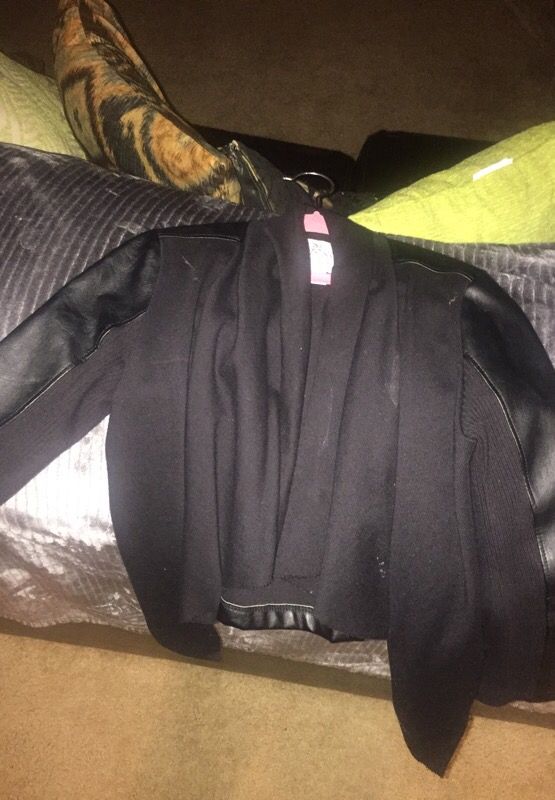 5/6 blk leather jacket