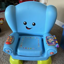Fisher-Price Laugh & Learn Smart Stages Chair Electronic Learning Toy for Toddlers, Blue