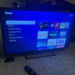 32in TV With Roku Remote
