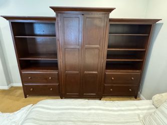 3-Piece Home Office Wall Unit/ Computer Armoire, Bookself and file drawers