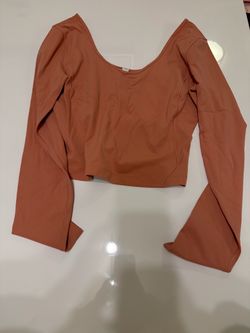 Lululemon Align Long Sleeve Desert Sun Cropped Top Size 8 LW3FHWS