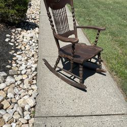 Antique Wood Country Cottage Rocking Chair