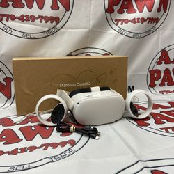 Meta Quest 2 128GB Headset w/ Controllers & Cables in Box 11055423