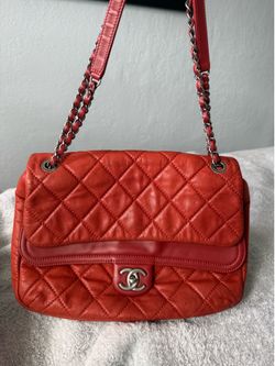 Authentic CHANEL 2011 "In The Mix" Flap Bag - Red Quilted Calfskin - Silver HW