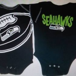 SEAHAWKS BABY ONESIES BODYSUITS -- 6-9 Months and 18 Months $5 Each 