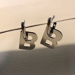 Statement Dangling Earrings Silver Tone 