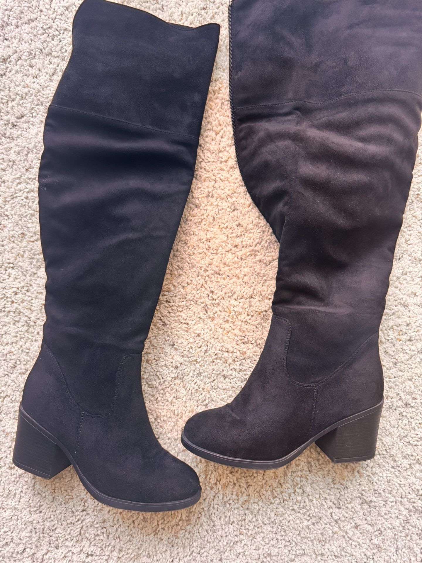 Black Suede Long Boots