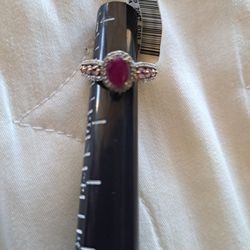RUBY /SAPHIRE/DIAMOND 10K GOLD RING