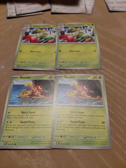 2 shuckle and brelooms Pokémon cards