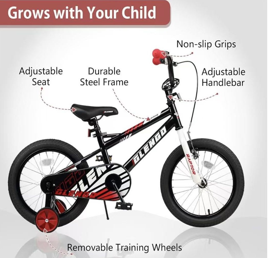 😀 20 Inch Kids Bicycle, Kids Bike for Ages 4-12 Years Old Boys, Rider Height 40-61 Inch, BMX Style Children Bike with Adjustable Handlebar and Sponge