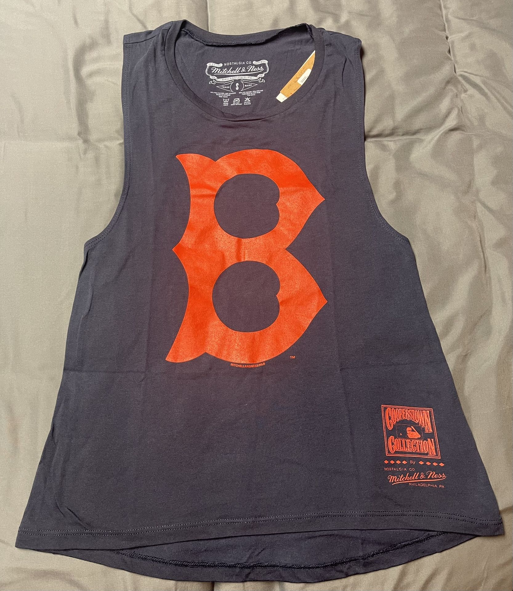 Women's Mitchell & Ness Navy Boston Red Sox Tonal Logo Story Tank Top - Size Small