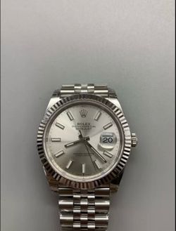 Rolex Datejust 41 Silver Dial Fluted Bezel Jubilee Bracelet Stainless Steel Watch Ref. 126334 41mm
