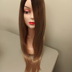 Long Brown And Blonde Synthetic Wig