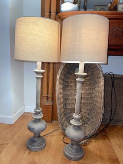 Pair of tall farmhouse lamps