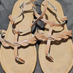 Bamboo Women Sandles Brown