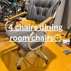 Mid Century Modern Dining Room Rolling Chairs 