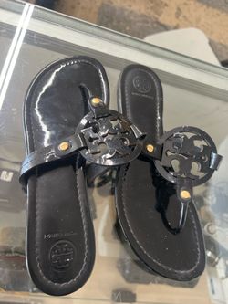 Tory Burch Miller Glossy Black Sandals 8M