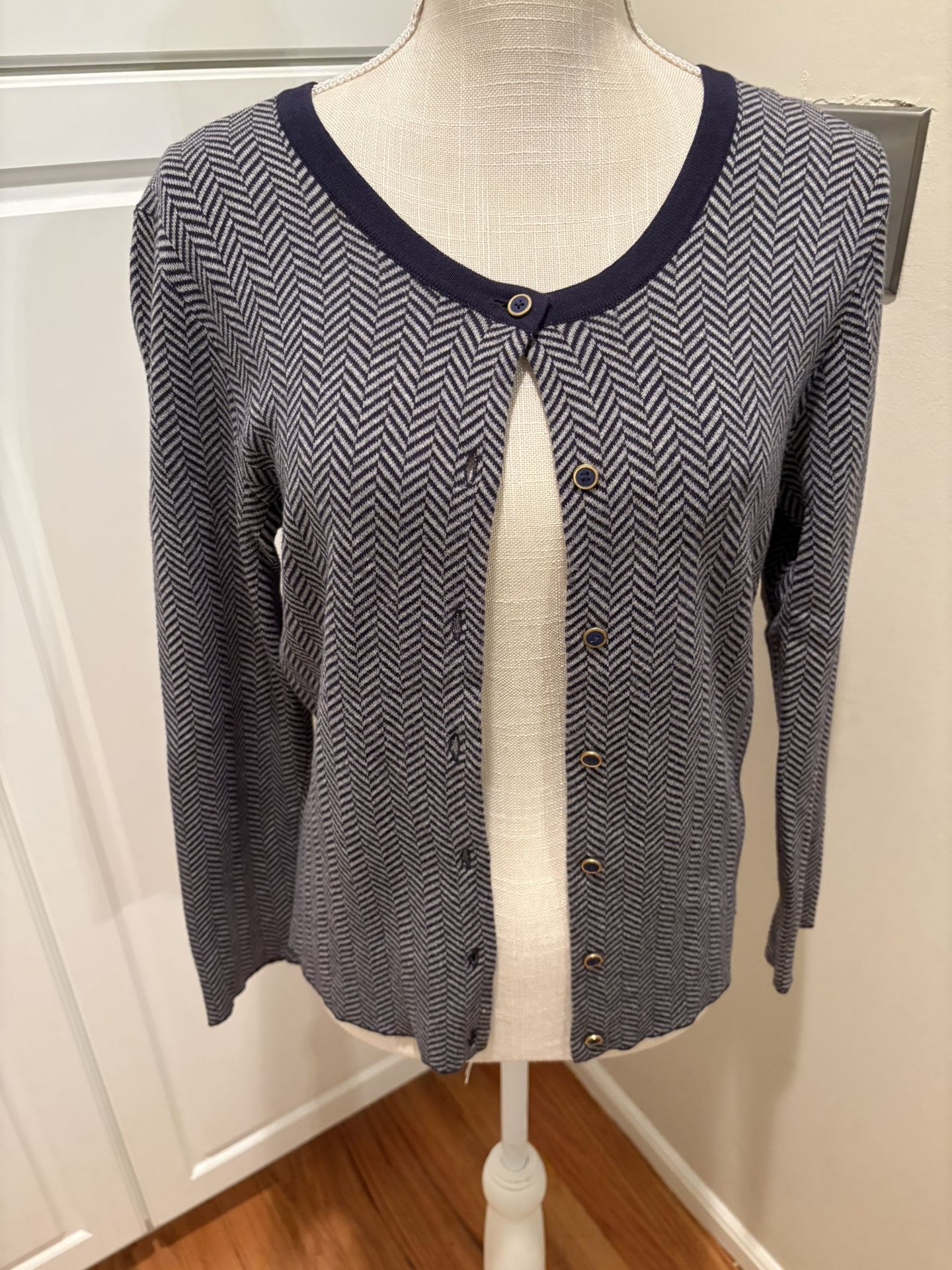 Maybe In White Chevron Cardigan