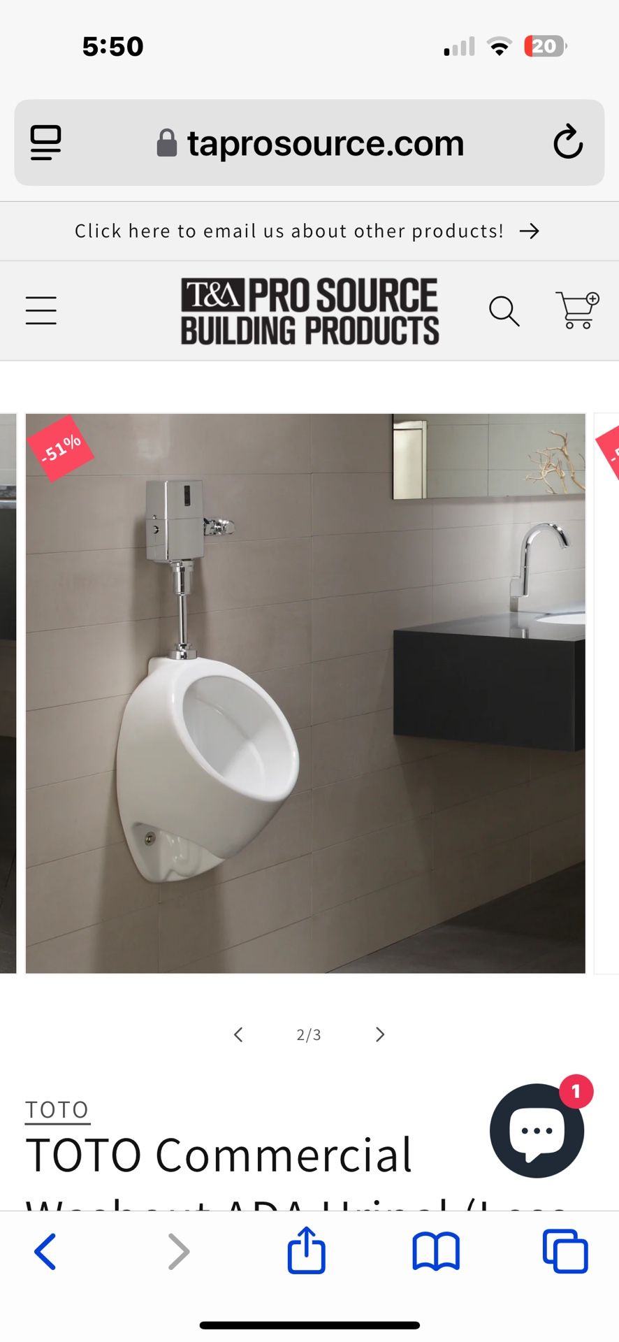 Toto Commercial Urinal With Strainer