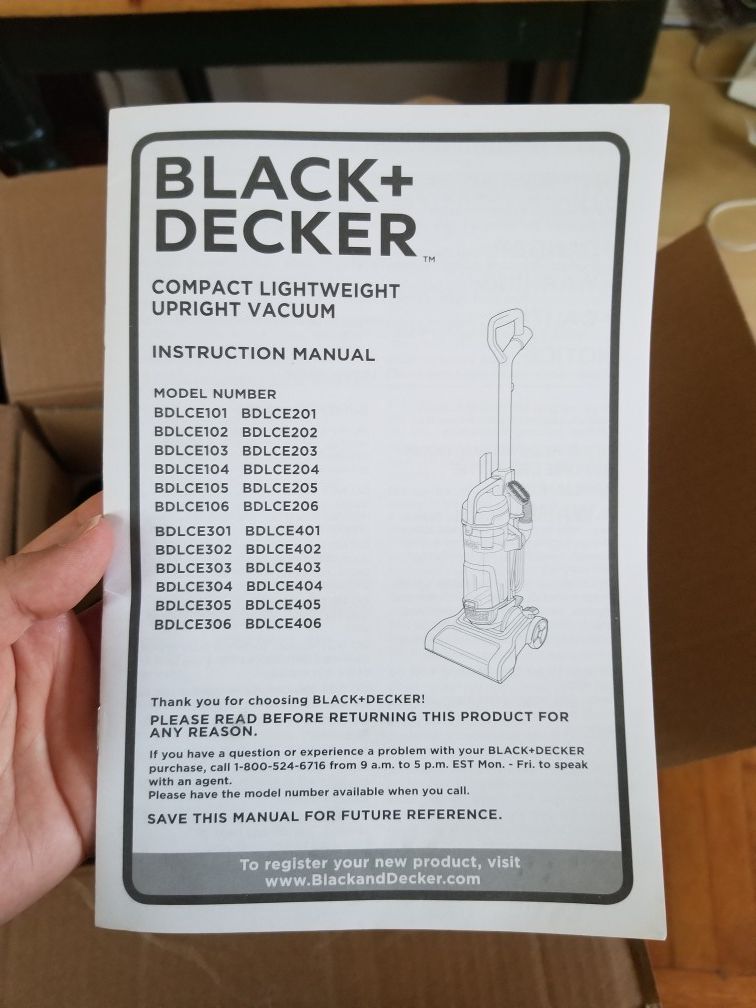 Black+Decker BDLCE101 Lightweight Compact Upright Vacuum Motor Main Body  Parts