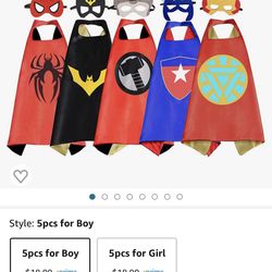Kids Super Hero Cape Set
