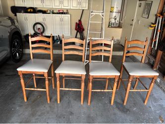 Barstools - and leather to resurface them. Set of 4