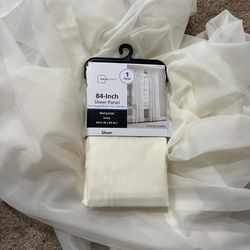 Two rod pocket curtain panels transparent, 59inch X 84 Inch