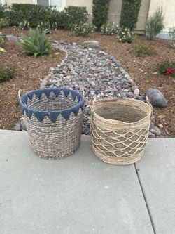 2 Hand Woven Baskets