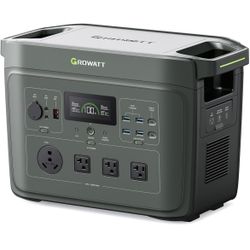 GROWATT Portable Power Station，Infinity 2000 Green Electric Solar Generator，2048Wh LifePO4 Battery,2200W AC Output for Home Use, Outdoor Camping, RVs 