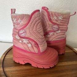 Stride Rite Pink Thermolite Snow Boots girls size 7M toddler Winter Shoes 