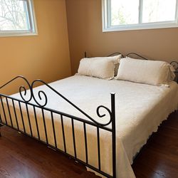 King bed with mattress and box spring