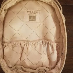 Bvlgari By Emirates Beige Travel Cosmetic Toiletry Bag